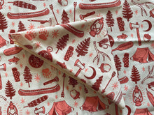 Load image into Gallery viewer, bandana folded ontop of another bandana. Both have pink and maroon outdoor graphics