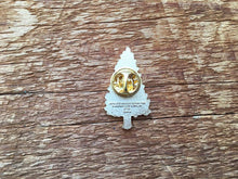 Load image into Gallery viewer, back of the pine tree pin with a butterfly clasp