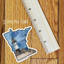 Load image into Gallery viewer, Minnesota sticker next to a ruler that shows it's 3" tall