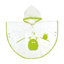Load image into Gallery viewer, Clear kids poncho featuring a green monster