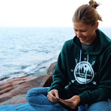 Load image into Gallery viewer, North Shore Minnesota Green hooded sweatshirt