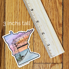 Load image into Gallery viewer, Watercolor sticker next to ruler showing it's 3" tall