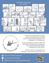 Load image into Gallery viewer, Back page showing all of the drawings that are inside the coloring book