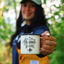 Load image into Gallery viewer, Enamel Mug-The Adventure Begins