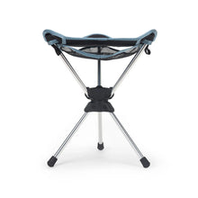 Load image into Gallery viewer, collapsible swivel stool that has a triangle mesh seat with tripod base