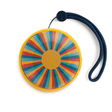 Load image into Gallery viewer, waterproof handheld speaker with strap and sun design on speaker