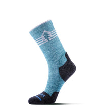 Load image into Gallery viewer, blue sock with tree and three white lines