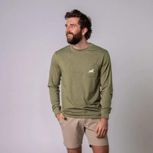 Load image into Gallery viewer, Green Great Lakes long sleeve with a loon on the pocket