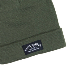 Load image into Gallery viewer, Happy Tent Camper Cuffed Beanie | Olive