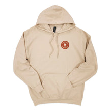 Load image into Gallery viewer, front of tan hooded sweatshirt that says state parks of minnesota