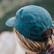 Load image into Gallery viewer, Teal floral quick-dry hat back