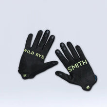 Load image into Gallery viewer, Wild Rye womens mountain bike gloves palms that are black and say Wild Rye and Smith