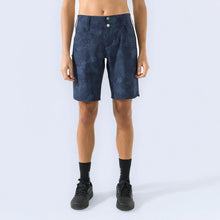 Load image into Gallery viewer, Wild Rye navy blue camo mountain bike shorts