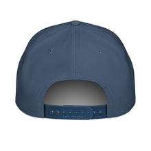 Load image into Gallery viewer, back of blue cap with snap sizing