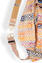 Load image into Gallery viewer, orange and blue and pink Kavu bag that shows clip on strap