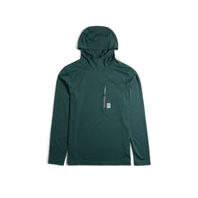 Load image into Gallery viewer, sun hoodie in pine green with zipper front left pocket