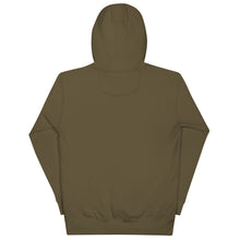 Load image into Gallery viewer, back of north shore hoodie. plain army green.