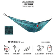 Load image into Gallery viewer, Blue and black geometric design hammock