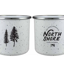 Load image into Gallery viewer, White North shore tree mug. Shows front and back