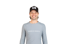 Load image into Gallery viewer, cool grey paddle shirt on male model