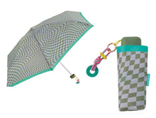 Load image into Gallery viewer, Grey and green checkered umbrella
