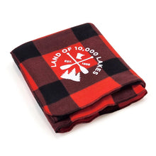 Load image into Gallery viewer, Land of 10,000 Lakes buffalo plaid Minnesota blanket
