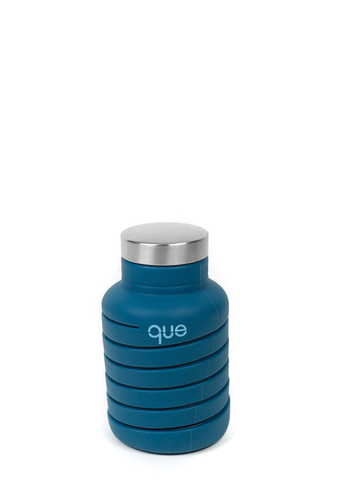 collapsible blue water bottle