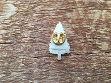 Load image into Gallery viewer, back of the pine tree pin with a butterfly clasp
