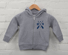 Load image into Gallery viewer, Gray toddler Sota zip up hoodie
