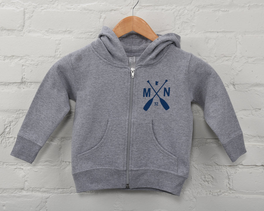 Gray toddler Sota zip up hoodie