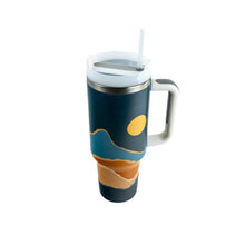 Load image into Gallery viewer, Mountain sun navy 40 oz. stainless steel tumbler
