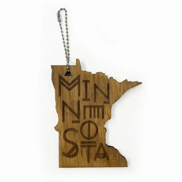 Minnesota wooden Bailey Builds keychain