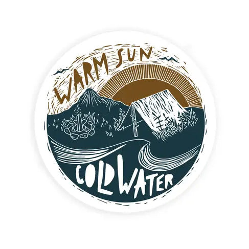 Warm sun cold water sticker with tent