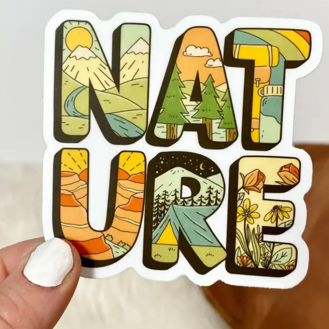 Nature sticker with art in letters