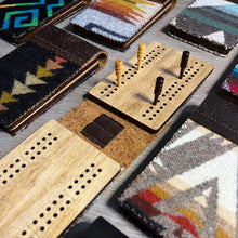 Load image into Gallery viewer, North country craft travel cribbage boards with Pendelton wool
