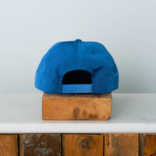 Load image into Gallery viewer, Back view of blue Lake Superior hat with snap back
