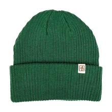 Load image into Gallery viewer, Green beanie hat with tree logo
