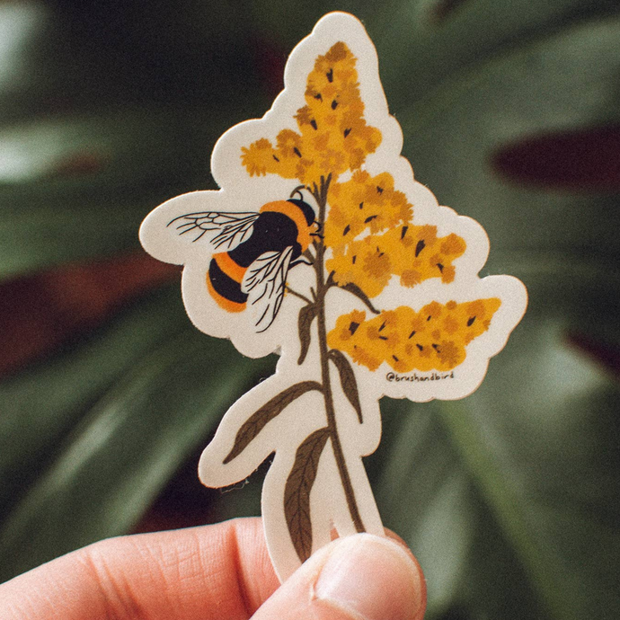 Bumblebee on a golden rod sticker