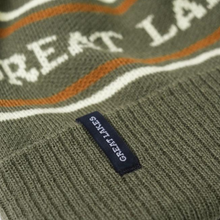 Load image into Gallery viewer, Zoom in on Great Lakes tag detail on beanie
