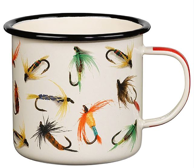 Fly fishing enamel mug