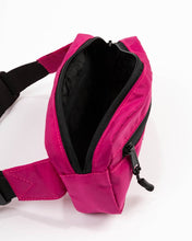 Load image into Gallery viewer, Pink fanny pack with zipper open
