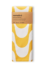 Load image into Gallery viewer, Nomadix festival blanket with yellow and white waves
