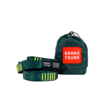 Load image into Gallery viewer, Forest green hammock straps and bag to put straps in
