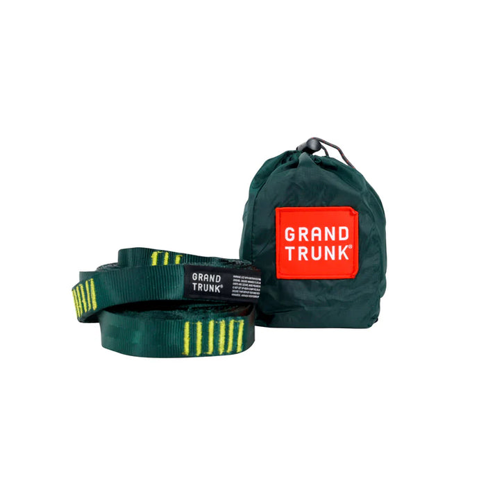 Forest green hammock straps and bag to put straps in