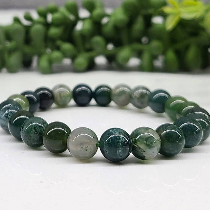 Green moss agate bracelet