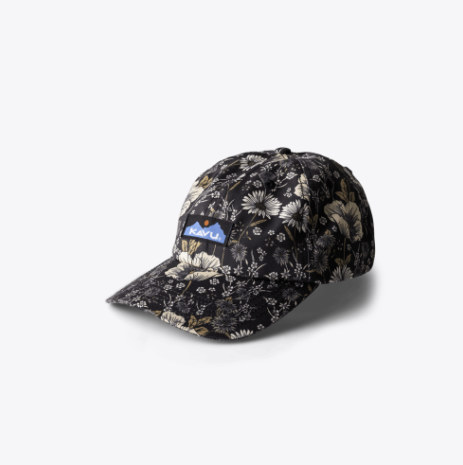 Dad hat that has wildflowers all over it and Kavu logo
