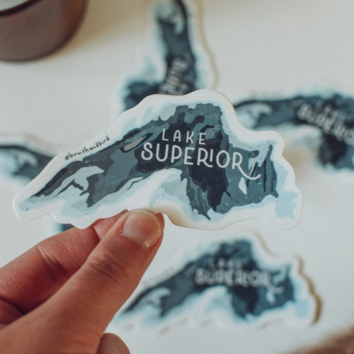 Lake Superior topographical sticker