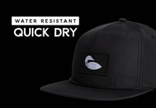 Load image into Gallery viewer, Water resistant quick dry black hat with white loon
