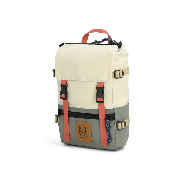 Rover mini bone white top and sage bottom with coral straps