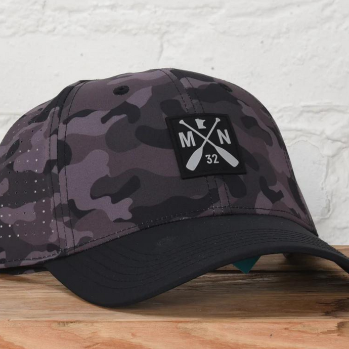 Sota black camo dri-fit hat with cross paddle logo